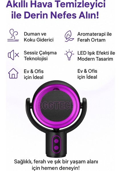 Duman ve Koku Arındırıcı Akıllı Hava Temizleyici Smart Masaüstü Air Purifier
