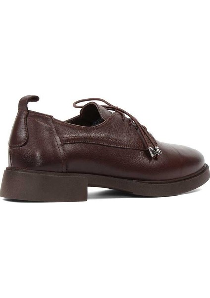 Kadın Kahverengi Bağcıklı Deri Günlük Ayakkabı