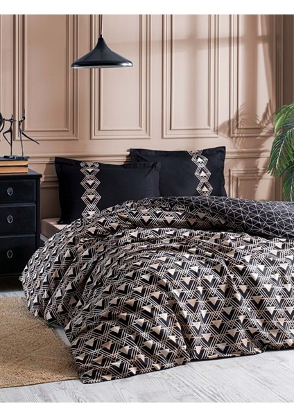 Ranforce Çift Kişilik Nevresim Takımı-Ouro Siyah