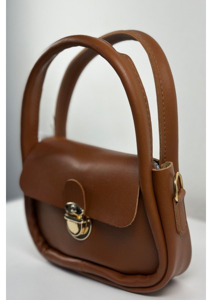 Saphira Arcana Kahverengi Kilit Detaylı El ve Omuz Çantası