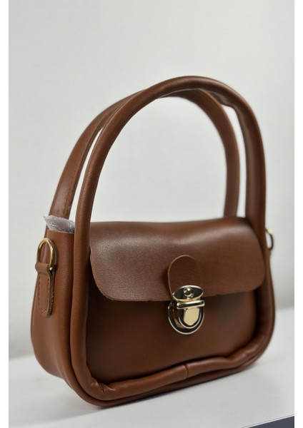 Saphira Arcana Kahverengi Kilit Detaylı El ve Omuz Çantası