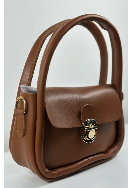 Saphira Arcana Kahverengi Kilit Detaylı El ve Omuz Çantası