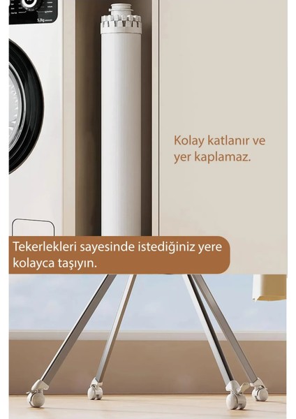 Katlanabilir Ahtapot Çamaşır Kurutma Askısı - Kule Çamaşır Askılığı Tekerlekli fırsatları