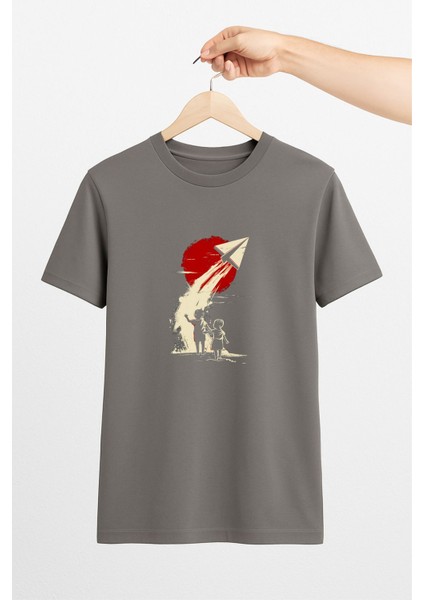 Çocuklar ve Kağıt Uçak Unisex Tshirt Pilot - Havacı - Uçak Tutkunu