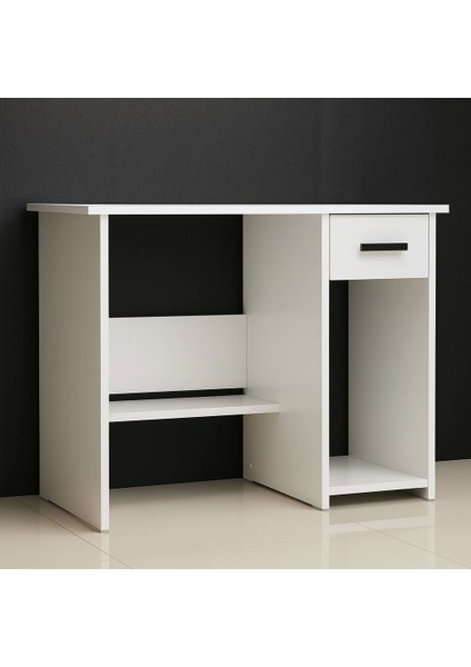 Çekmeceli Bilgisayar Masası Çalışma Masası Beyaz 90CM Demonte fırsatları