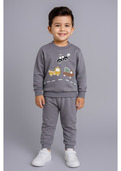 Araba Baskı 2 Ip Erkek Çocuk Eşofman Takım