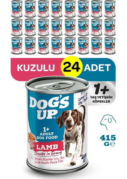 Dogs Up Yaş Yetişkin Köpek Maması Kuzu Etli 415GR 24LÜ