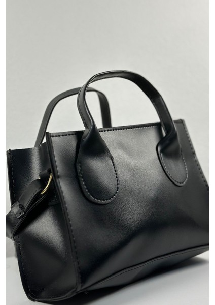 Bellarose Elite Büyük Boy Siyah Askılı Kadın El Kol ve Omuz Çantası