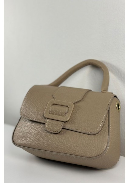 Vivelle Couture Krem Tek Bölmeli Kadın El Kol ve Omuz Çantası