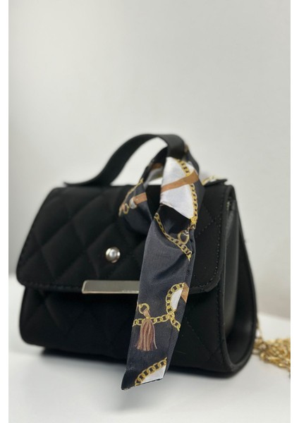Celestia Milano Siyah Fular Detaylı Zincir Askılı Süet Kadın El Kol ve Omuz Çantası fırsatları