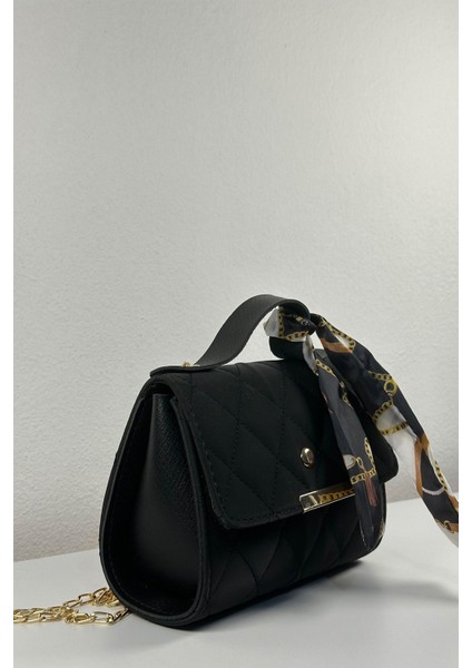 Celestia Milano Siyah Fular Detaylı Zincir Askılı Süet Kadın El Kol ve Omuz Çantası indirimleri