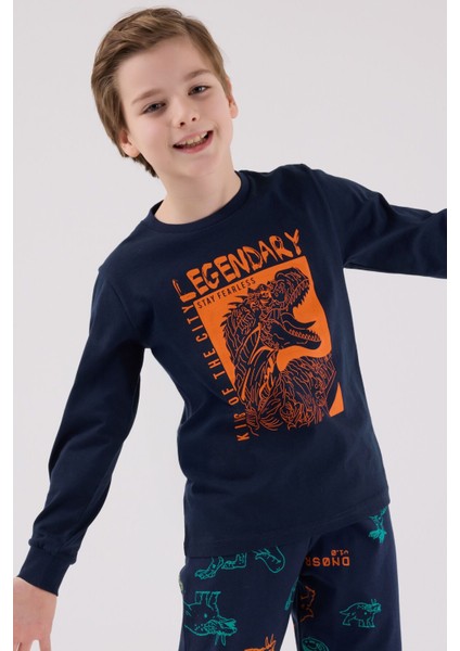 Erkek Çocuk Lacivert Pijama Takımı modelleri