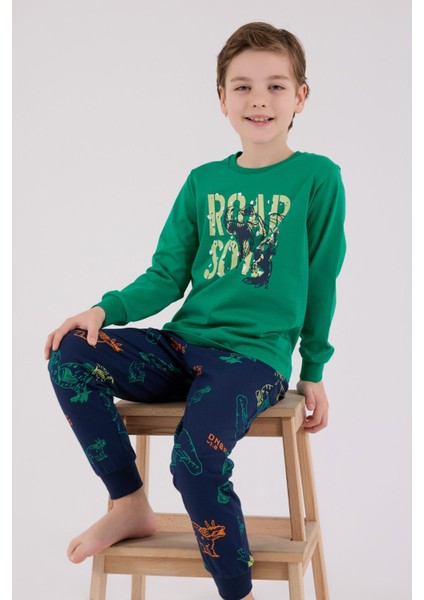 Erkek Çocuk Yeşil Pijama Takımı