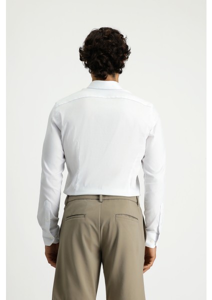 Techno-Line Uzun Kol Slim Fit Dar Kesim Pamuklu Desenli Gömlek fırsatları