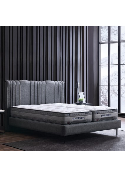 Octo Bed Frame Mekanizmalı Yatak, Başlık, Karyola 3'lü Set