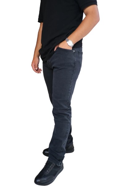 Füme Regular Fit Rahat Kesim Esnek Likralı Denim Jeans Kot Pantolon