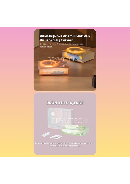 Aroma Terapi Bluetooth Hoparlör Nostalji Plak Görünüml 3D Ses Dalgası Işıklı Aroma Difüzörü indirimleri