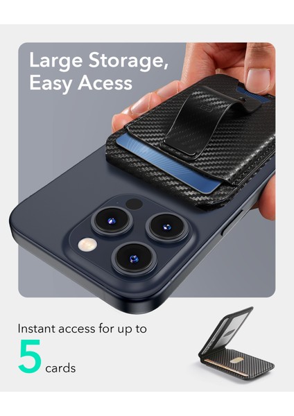 5 Kart Için Cüzdan Standı, Manyetik Parmak Halkalı Kart Tutucu, Magsafe ve Halolock ile Uyumlu Karbonfiber modelleri