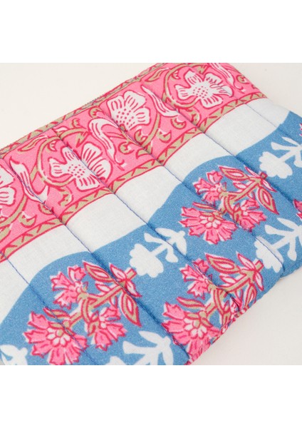 Delhı El Baskısı Pamuk Makyaj Çantası 12X18 cm Mavi fiyatları