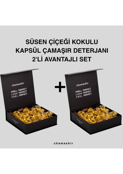 2'li Freesia (Süsen Çiçeği) Kapsül Çamaşır Deterjanı Seti (59 Yıkama) - Renkliler ve Beyazlar Için