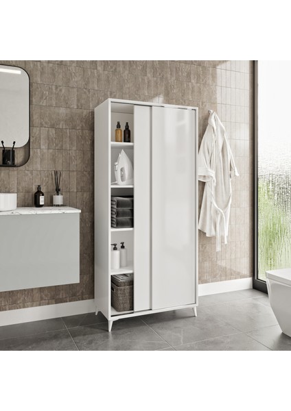Sürgülü Çok Amaçlı Banyo Dolabı - Tamamı Mdf