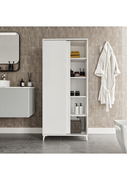 Sürgülü Çok Amaçlı Banyo Dolabı - Tamamı Mdf modelleri