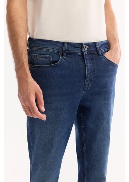 Erkek Lacivert Eskitme Yıkamalı Esnek Berlin Slim Fit Jean Pantolon A42Y3519 fiyatları