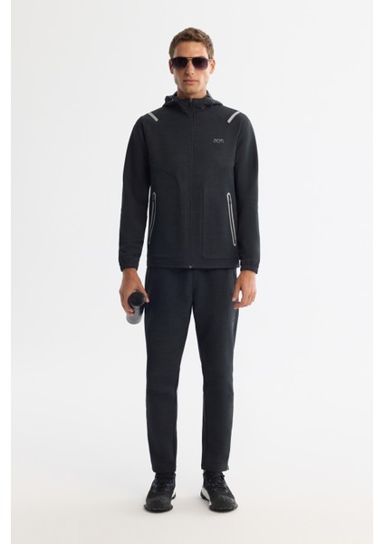 Erkek Siyah Kapüşonlu Fermuarlı Elastan Regular Fit Sweatshirt A42Y1353 indirimleri