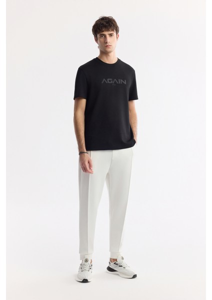 Erkek Siyah Bisiklet Yaka Baskılı Bi-Stretch İnterlok Regular Fit T-Shirt A51Y1132 fırsatları