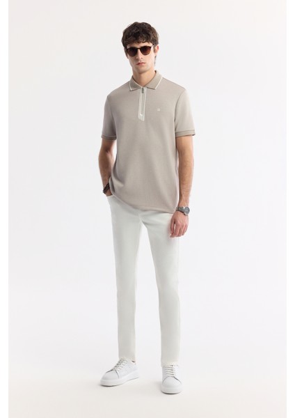 Erkek Gri Polo Yaka Bi-Stretch Baskılı İnterlok Regular Fit T-Shirt A51Y1007 indirimleri