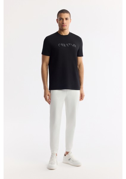 Erkek Siyah Bisiklet Yaka Baskılı Bi-Stretch İnterlok Regular Fit T-Shirt A51Y1131 indirimleri