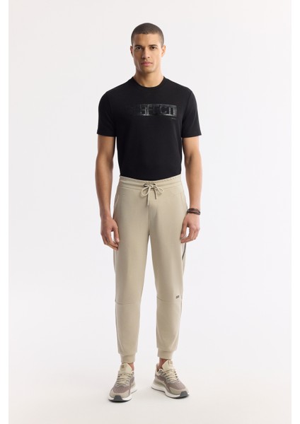 Erkek Regular Fit Bej Beli Lastikli Bağcıklı Soft Touch Eşofman Altı A51Y3402