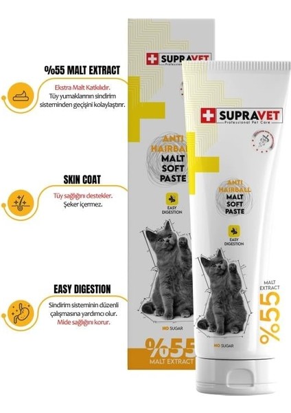 Anti-Hairball Malt Kedi Macunu 100 gr Tüy Yumağı Engelleyici ( %55 Extra Malt )