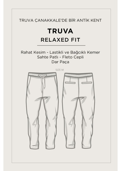 Erkek Siyah Beli Lastikli Bağcıklı Soft Touch Relaxed Fit Pantolon A51Y3031