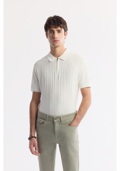 Erkek Haki Pamuklu Berlin Slim Fit Jean Pantolon A51Y3515