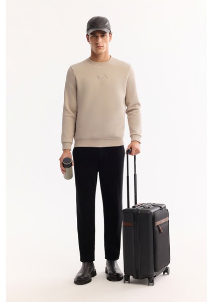 Erkek Taş Bisiklet Yaka Pamuklu Şardonlu Baskılı Regular Fit Sweatshirt B001033 modelleri