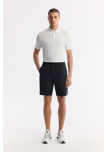 Erkek Siyah Beli Lastikli Teknik Kumaş Örme Regular Fit Şort A51Y3629