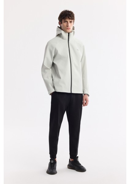 Erkek Açık Gri Kapüşonlu Su İtici Rüzgar Geçirmez Mevsimlik Comfort Fit Mont A51Y6035