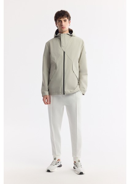 Erkek Açık Bej Kapüşonlu Su İtici Rüzgar Geçirmez Mevsimlik Comfort Fit Mont A51Y6054