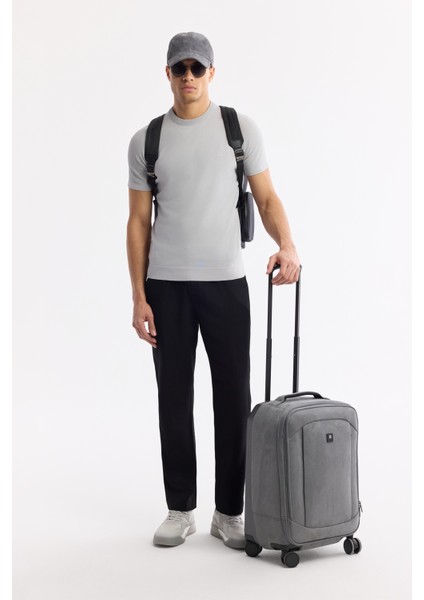 Erkek Gri Bisiklet Yaka Rayon Triko Regular Fit T-Shirt A51Y5005