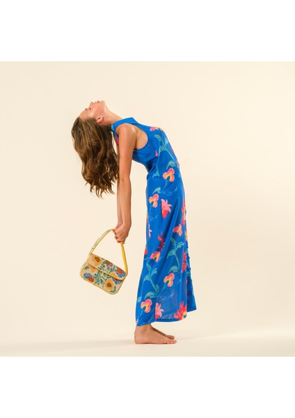 Delhı Boncuklu Polyester Omuz Çantası 24X16.5 cm Sarı fiyatları