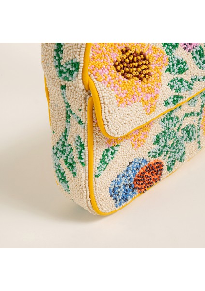 Delhı Boncuklu Polyester Omuz Çantası 24X16.5 cm Sarı fırsatları
