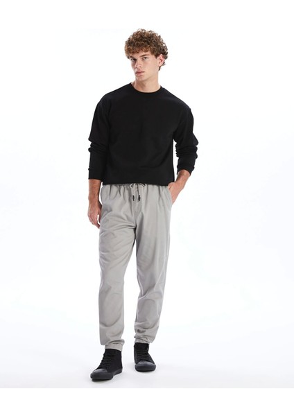 Xsıde Gri Standart Kalıp Gabardin Erkek Jogger Pantolon