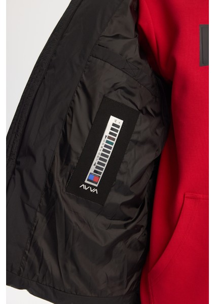 Erkek Siyah Kapüşonlu Su İtici Rüzgar Geçirmez -5 Dereceye Dayanıklı Şişme Comfort Fit Mont B006046 modelleri