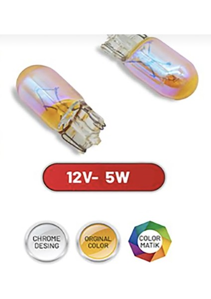 Diadem Dipsiz T10 Park Ampul Colormatik 2 Adet 12V 5W modelleri