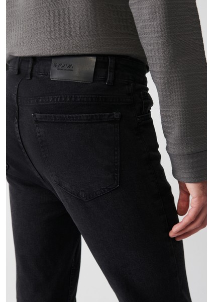 Erkek Antrasit Eskitme Yıkamalı Esnek Jean Pantolon E003513