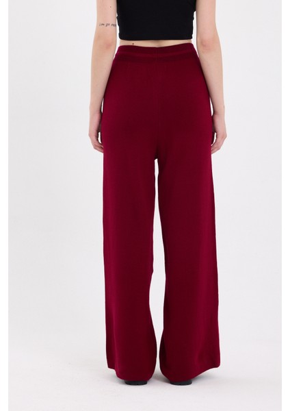 Bordo Yüksek Bel Triko Palazzo Kadın Pantolon 2251 indirimleri