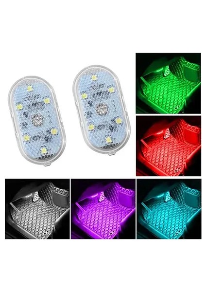 2 Adet Araba Dron Için 7 Renk Değişebilen Dokunmatik Sensörlü Bisik Mini 6 LED Lamba USB Şarj Edilebilir fiyatları