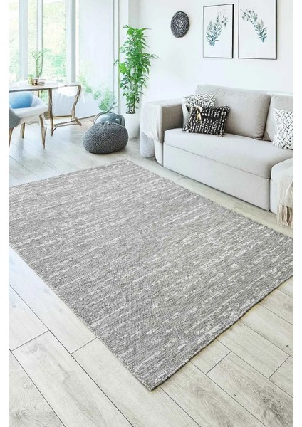 Nina Dokuma Yumuşak Sisal Gri Halı Kilim Salon Halısı Mutfak Halısı Yolluk