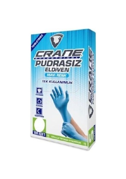 Pudrasız Eldiven Mavi Large 100'LÜ Paket